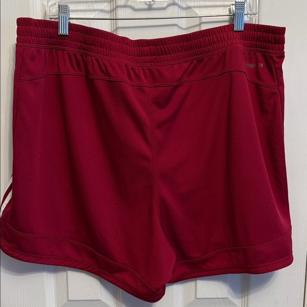 Adidas Burgundy Three Stripe Pull On Athletic Shorts Sz 2X - Picture 3 of 6